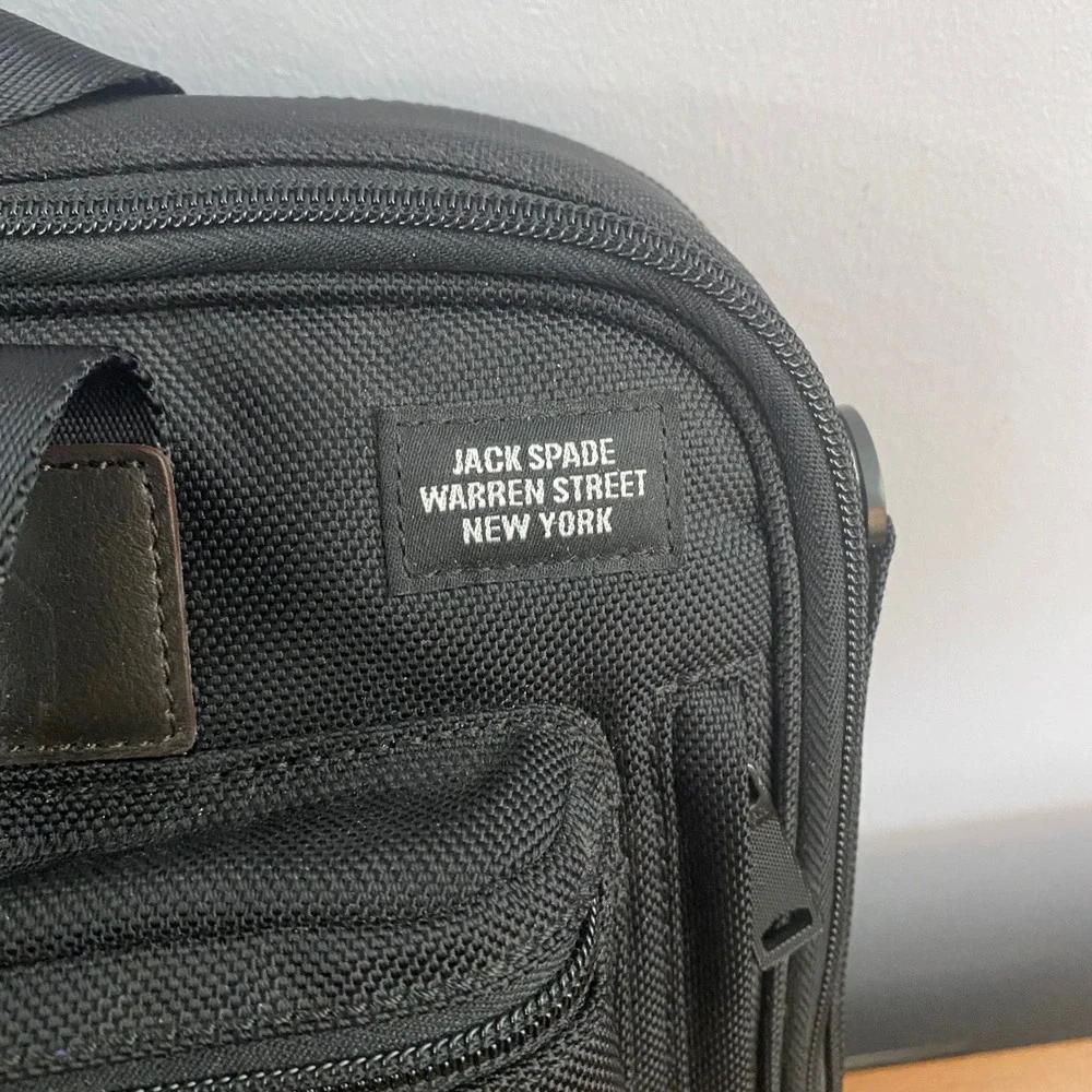 Jack Spade New York Messenger Bag Black Nylon Briefcase Laptop Business NWT